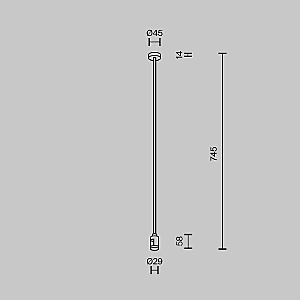 Крепление потолочное Long 700мм с вводом питания Flarity Maytoni Accessories for tracks Flarity TRA159C-B1-B