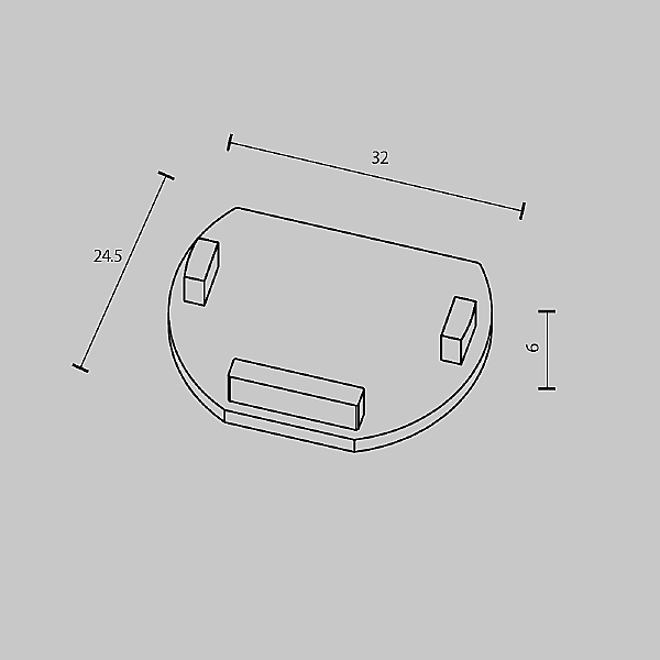 Заглушки для круглого низкопрофильного шинопровода Exility 2шт Maytoni Accessories for tracks Exility TRAM034EC-R-41B