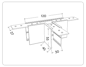 Коннектор Т-образный для накладного шинопровода Ambrella Magnetic 220V GL1035
