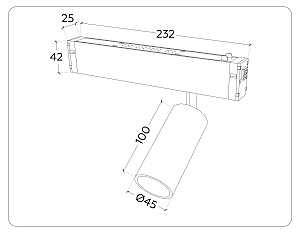 Трековый светильник Ambrella Magnetic 220V GL1211